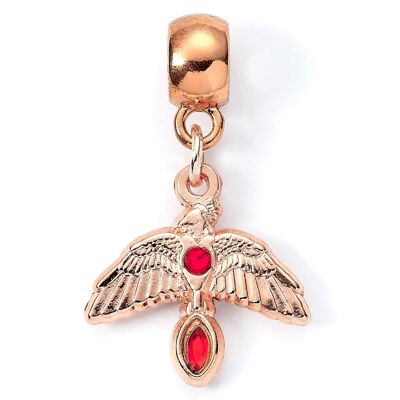 Harry Potter Fawkes Rose Gold Plated Slider Charm