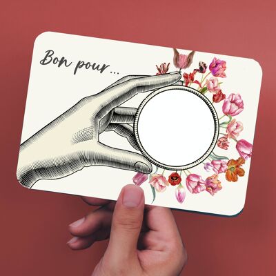 Bon pour... carte à gratter TULIPE, fleur d'AVRIL.