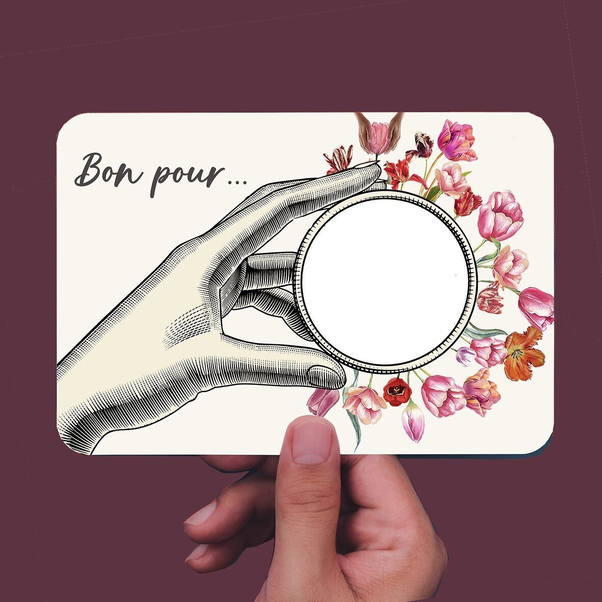 Good for...   TULIP scratch card, APRIL flower.