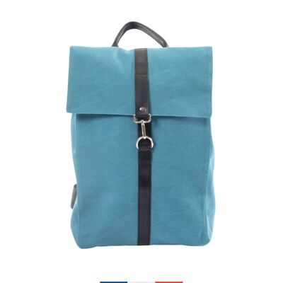 Backpack Made in France & upcycled Blue - SAINT LAZARE