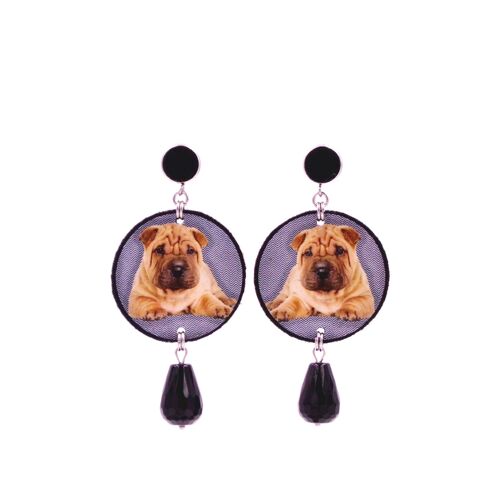 Scott Earrings In Felt And Steel Cuty Line Bertoni