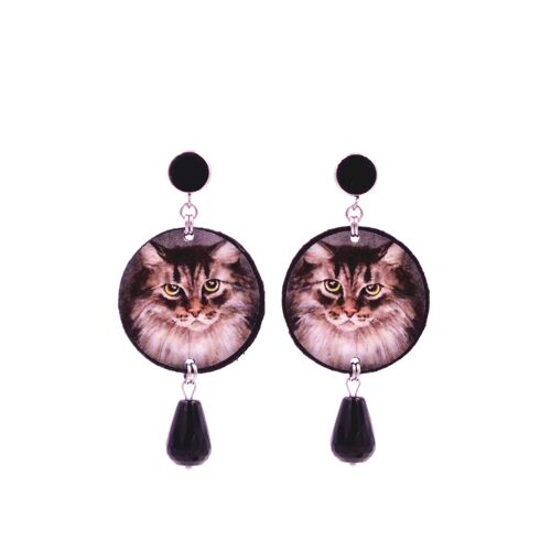 Sulk Earrings In Felt And Steel Cuty Line Bertoni