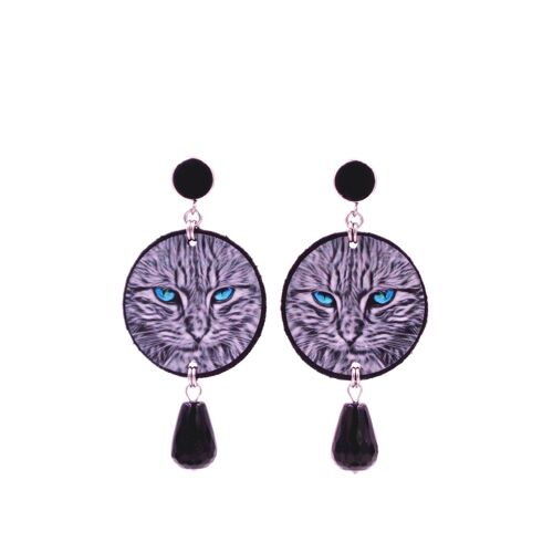 Baltazar Earrings In Felt And Steel Cuty Line Bertoni