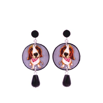 Henry Earrings In Felt And Steel Cuty Line Bertoni