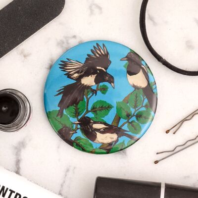 Miroir de poche Magpies | Miroir de maquillage | Miroir compact