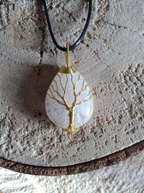 Collier arbre de vie cristal de roche-Brésil