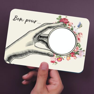 Bon pour... carte à gratter ROSE, fleur de juillet.