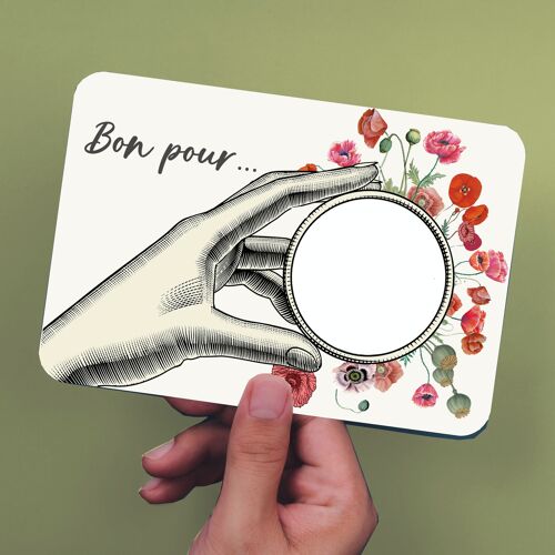 Bon pour... carte à gratter PAVOT, fleur de aout.