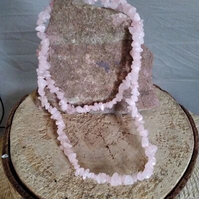 Rose quartz baroque necklace