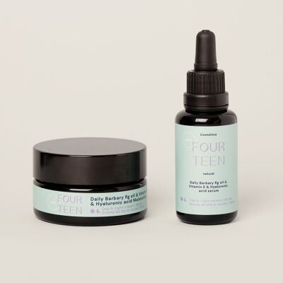 Daily Barbary fig oil & Vitamin E & Hyaluronic acid Serum & Moisturizer - Sérum y Crema Belleza oculta