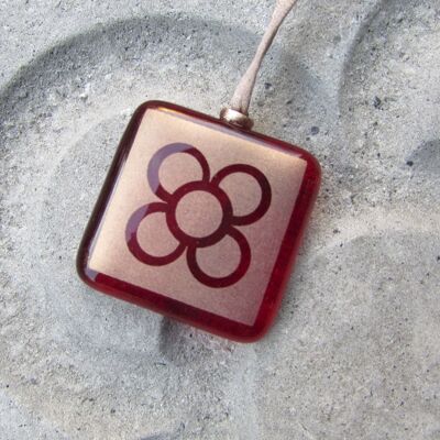 Patterned glass pendant panot 2 Barcelona cherry red
