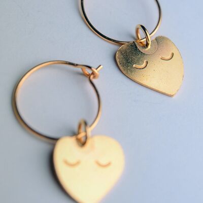 Barbara Hearts hoop earrings - Mother's Day