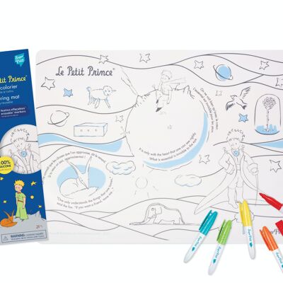 THE LITTLE PRINCE Special Edition: Silicone placemat to color with famous quotes 5 markers included