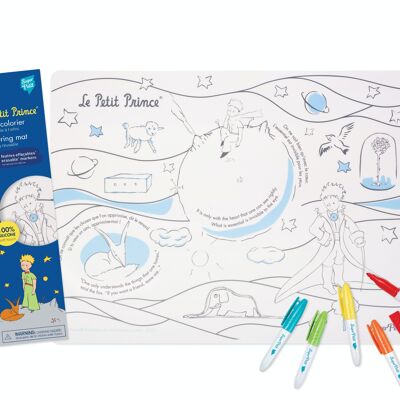 LE PETIT PRINCE  Edition Spéciale : Set de table en silicone à colorier avec citations célèbres 5 feutres inclus