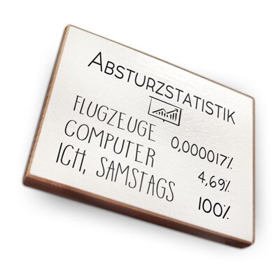 Magnet aus Buchenholz | Absturzstatistik