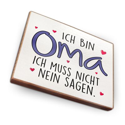 Magnet aus Buchenholz | Ich bin Oma