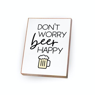 Magnet made of beech wood | Don't worry beer happy
