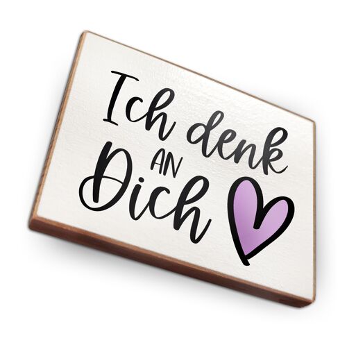 Magnet aus Buchenholz | Ich denke an dich