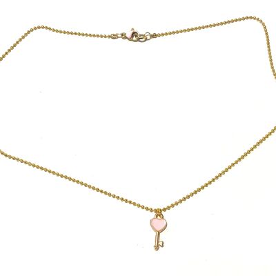 Short ball chain with key pink /kids collection