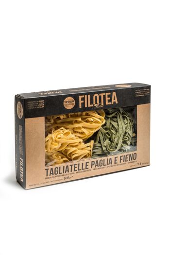 Filotea • Nidi Tagliatelles Paglia et Nidi di Fieno Pâtes Artigianale all'Uovo 500g 1