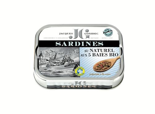 Sardines au naturel aux 5 baies bio
