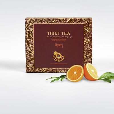 Thé tibétain dans un sachet de thé orange