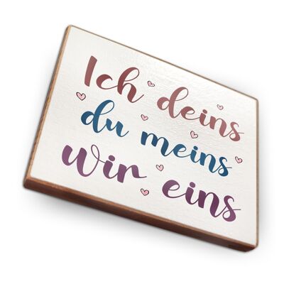 Magnet aus Buchenholz | Ich deins du meins