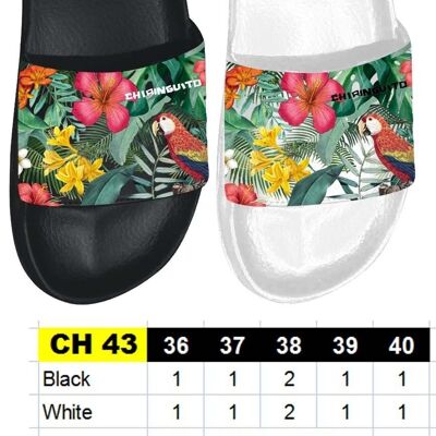 CHIRINGUITO Women's Slides - Size 36 to 41 - 2 colors - 12 pairs