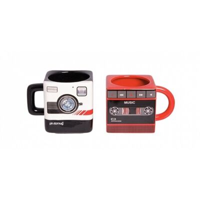 Photo mug, Tape recorder mug