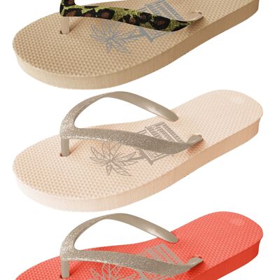 Girls CHIRINGUITO glitter flip flops - Size 28/29 to 34/35 - 3 colors - 20 pairs