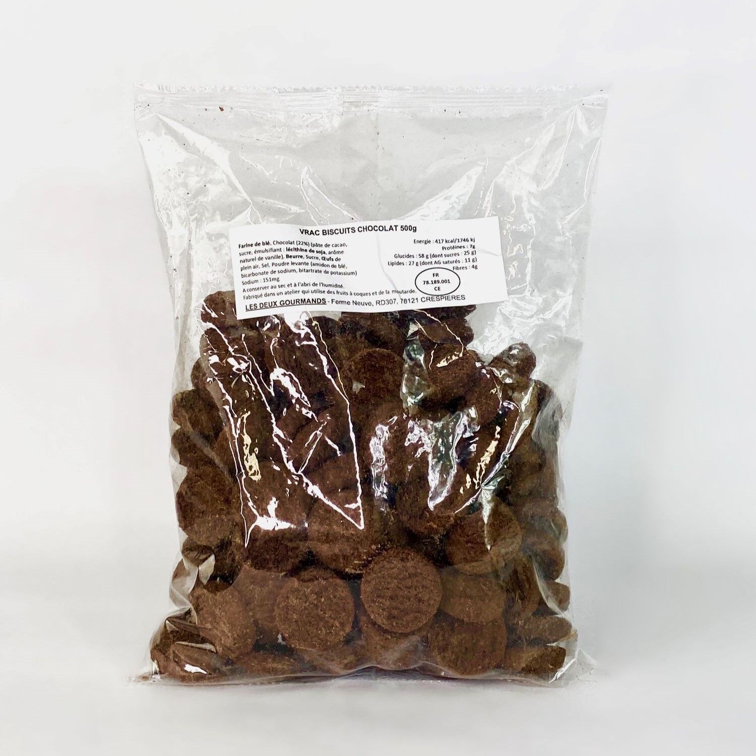 BISCUITS AU CHOCOLAT- en VRAC (4 sachets de 500 g)