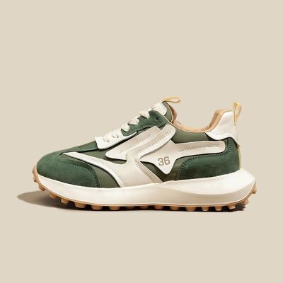 Chunky ladies sneakers | green | Rubber / Stitching | various sizes