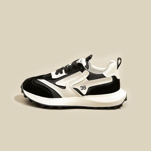 Chunky dames sneakers | zwart | Rubber / Steekwerk | diverse maten