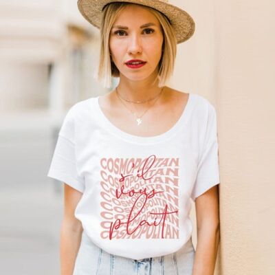 T-shirt con messaggio Cosmopolitan da donna - in cotone biologico
