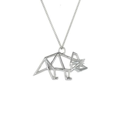 SILVER TRICERATOPS NECKLACE