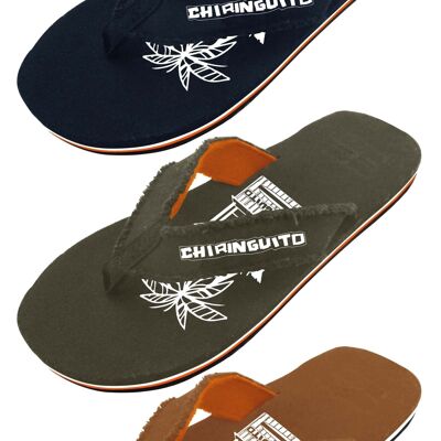 CHIRINGUITO Stoff-Flip-Flops - Größen 36/37 bis 46/47 - 4 Farben - 20 Paar