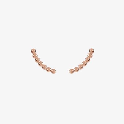 Curved Beaded Studs - Rose Gold