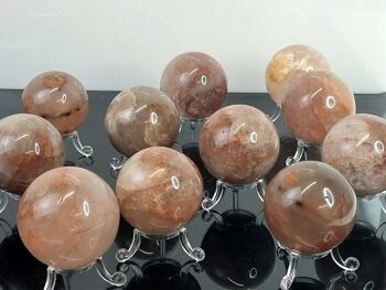 Sphère de cristal de quartz hématoïde rouge 2