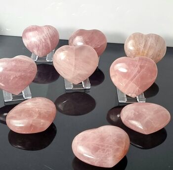 Coeur en cristal de quartz rose (Saint Valentin) 1