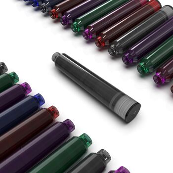 Recharges d'encre pour stylo plume Wordsworth & Black - Lot de 30 cartouches d'encre de couleurs assorties - Taille standard internationale - Longueur APPR 2,04 pouces - Diamètre de la base APPR 0,24 pouce - Jetables et génériques 4