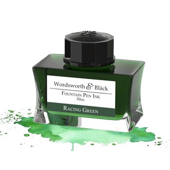 Wordsworth and Black Bouteille d'encre pour stylo plume Premium Luxury Edition, Racing Green, Encre en bouteille pour stylos plume, Bouteille au design classique, Smooth Flow 50 ml 2