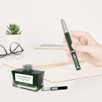 Wordsworth and Black Bouteille d'encre pour stylo plume Premium Luxury Edition, Racing Green, Encre en bouteille pour stylos plume, Bouteille au design classique, Smooth Flow 50 ml 5