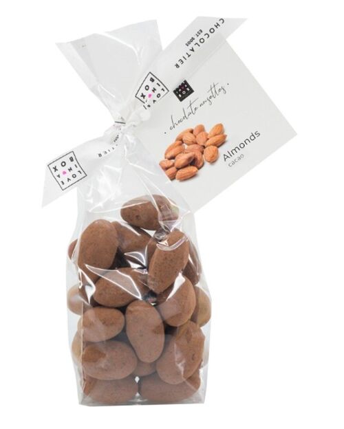 Chocolate Almonds Milk Cocoa – roasted almonds covered with milk chocolate and cocoa