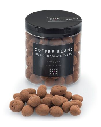 Grains de café au chocolat – grains de café recouverts de chocolat au lait et de poudre de cacao 1