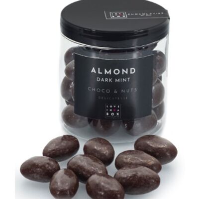 Chocolate Almonds Mint – roasted almonds covered with dark chocolate and mint