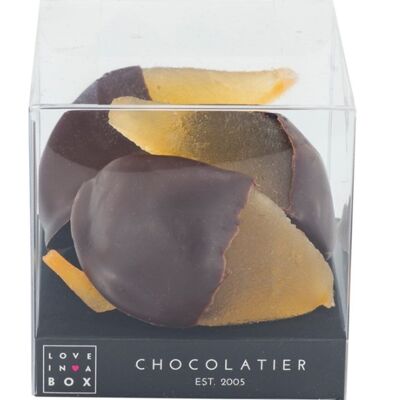 Schokoladenbirnen Dunkle Schokolade – kandierte Birnen, getaucht in dunkle Schokolade