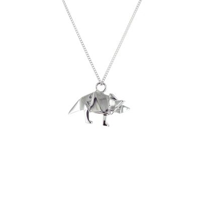SILVER TRICERATOPS NECKLACE