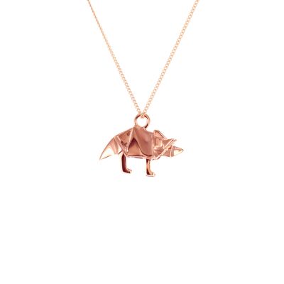 PINK TRICERATOPS NECKLACE