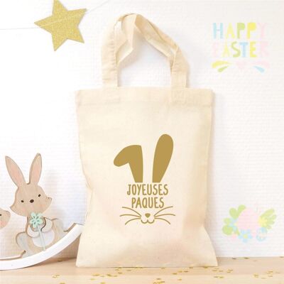 Small tote bag "Easter bunny head"