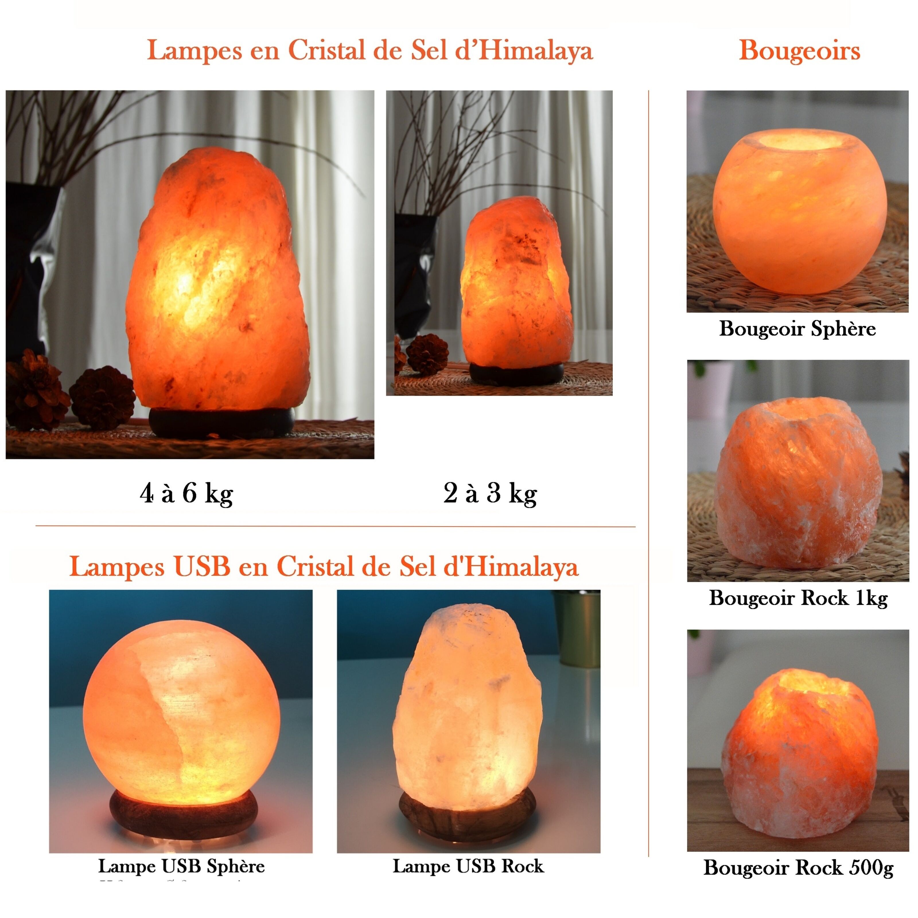 Lámpara de Sal del Himalaya 2 a 4 kg - Casa Incienso